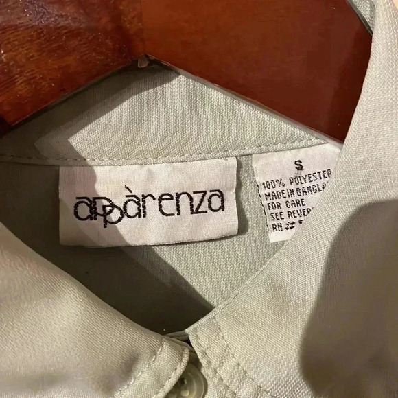 Apparenza Women's Small Sage Green Button-Up Blouse - Picture 3 of 8